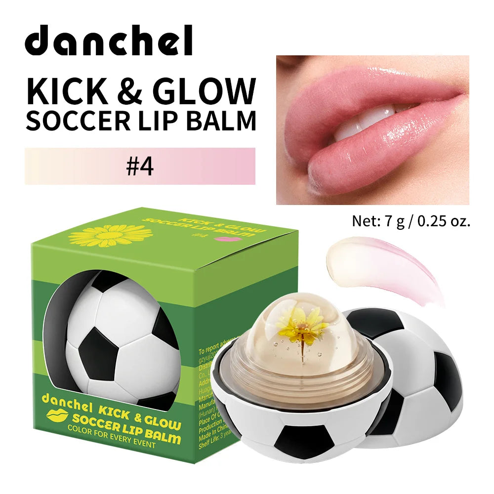 Kick & Glow Soccer Lip Balm Deep Hydrating Repair Soccer Appearance Design Silky Texture Flower Color Changing Lipstick Peaceful Pleasures Health and Wellness 04