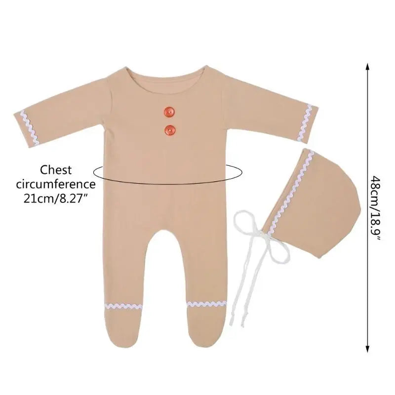 Newborn Christmas Photography Outfit – Hat & Romper Set 0-3M