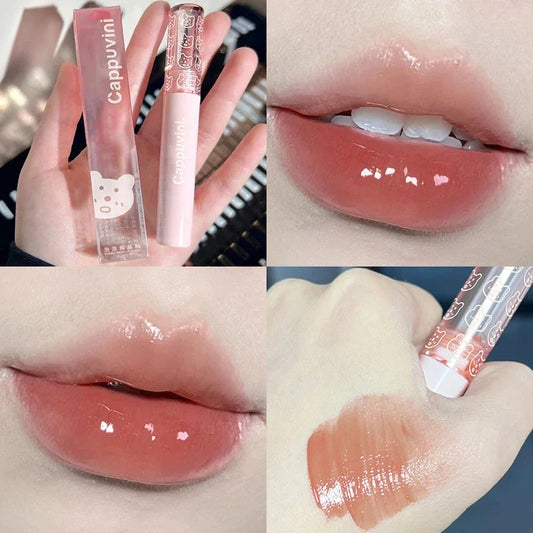 Mirror Water Lip Gloss – Cherry Pink Glass Lips Oil Tint Lip Gloss Peaceful Pleasures Health and Wellness