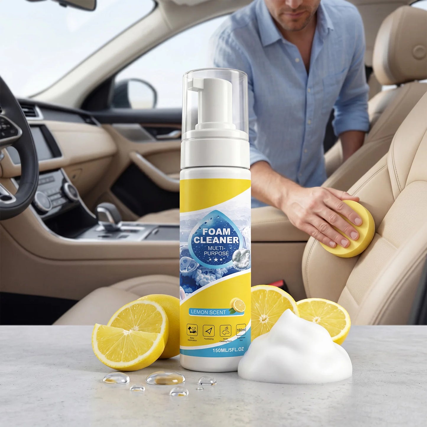 Multipurpose Foam Cleaning Kit – No-Rinse Car & Home Cleaner