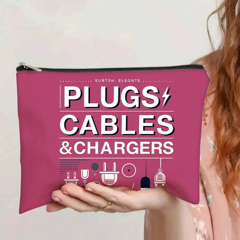Cute Small Zipper Pouch | Cable, Charger & Cosmetic Organizer