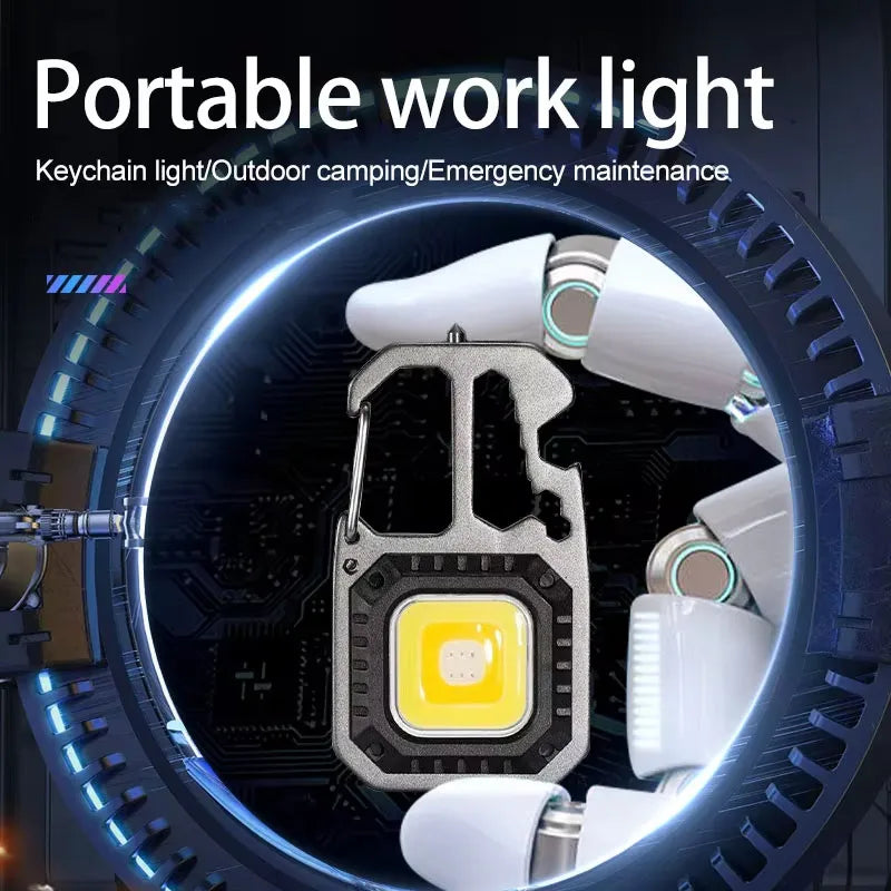 ESMARTER COB Keychain Light 8 Modes Rechargeable LED | Camping
