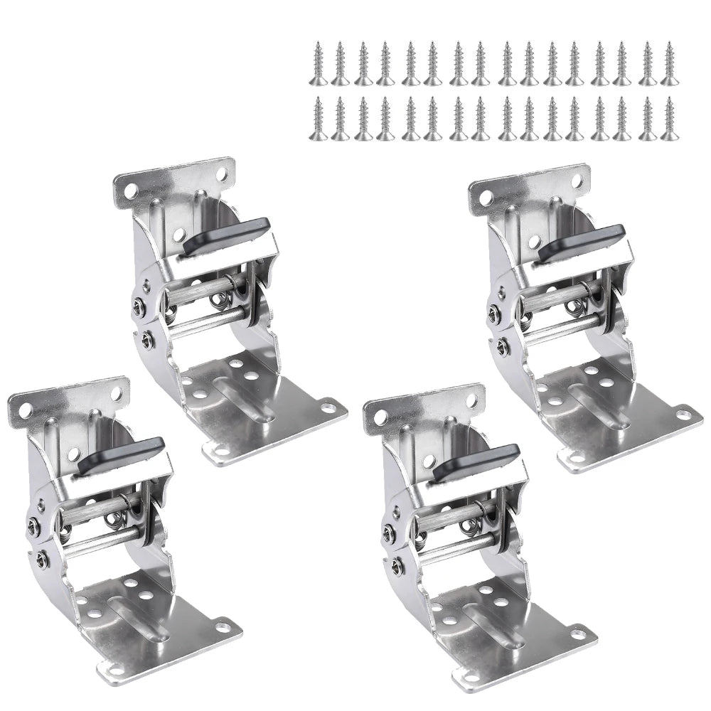 Self-Locking Folding Leg Hinge Bracket 0-90-180° + Screws