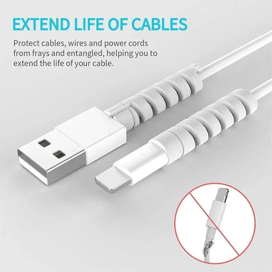 Silicone Cable Protectors Spiral Cord Savers 4–20 Pack Cable Cord Protector Peaceful Pleasures Health and Wellness