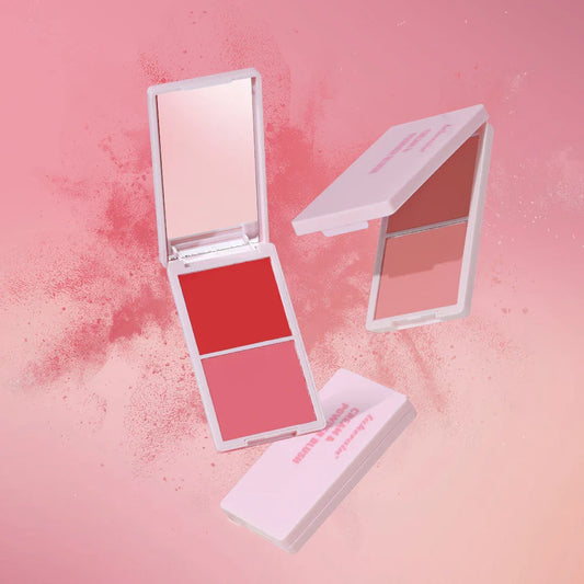 Lakerain Cream & Powder Blush Duo – 5 Shades High Pigment Blush Palette Oasis Select