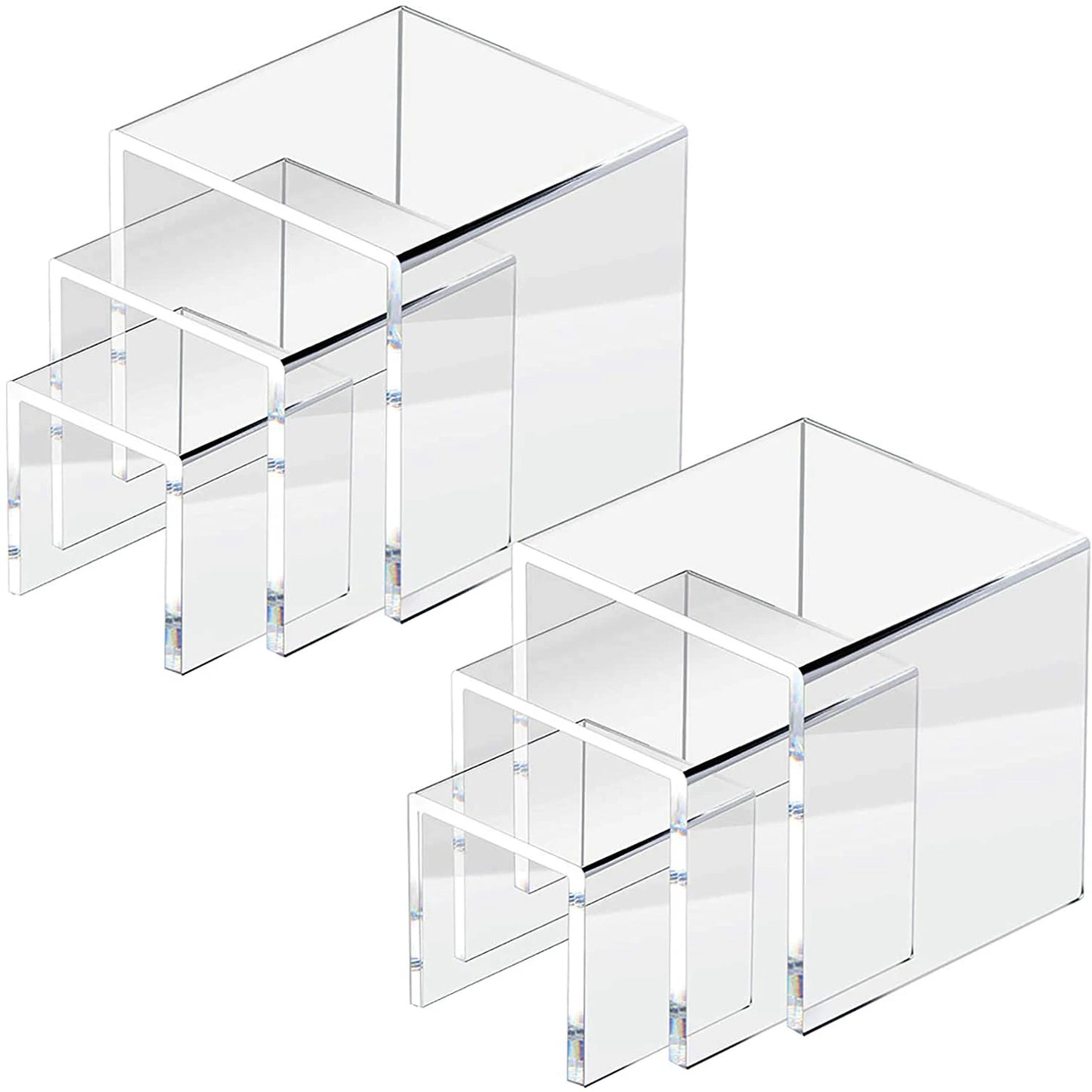 U-Shape Acrylic Display Risers – 15 Sizes for Jewelry & Figures