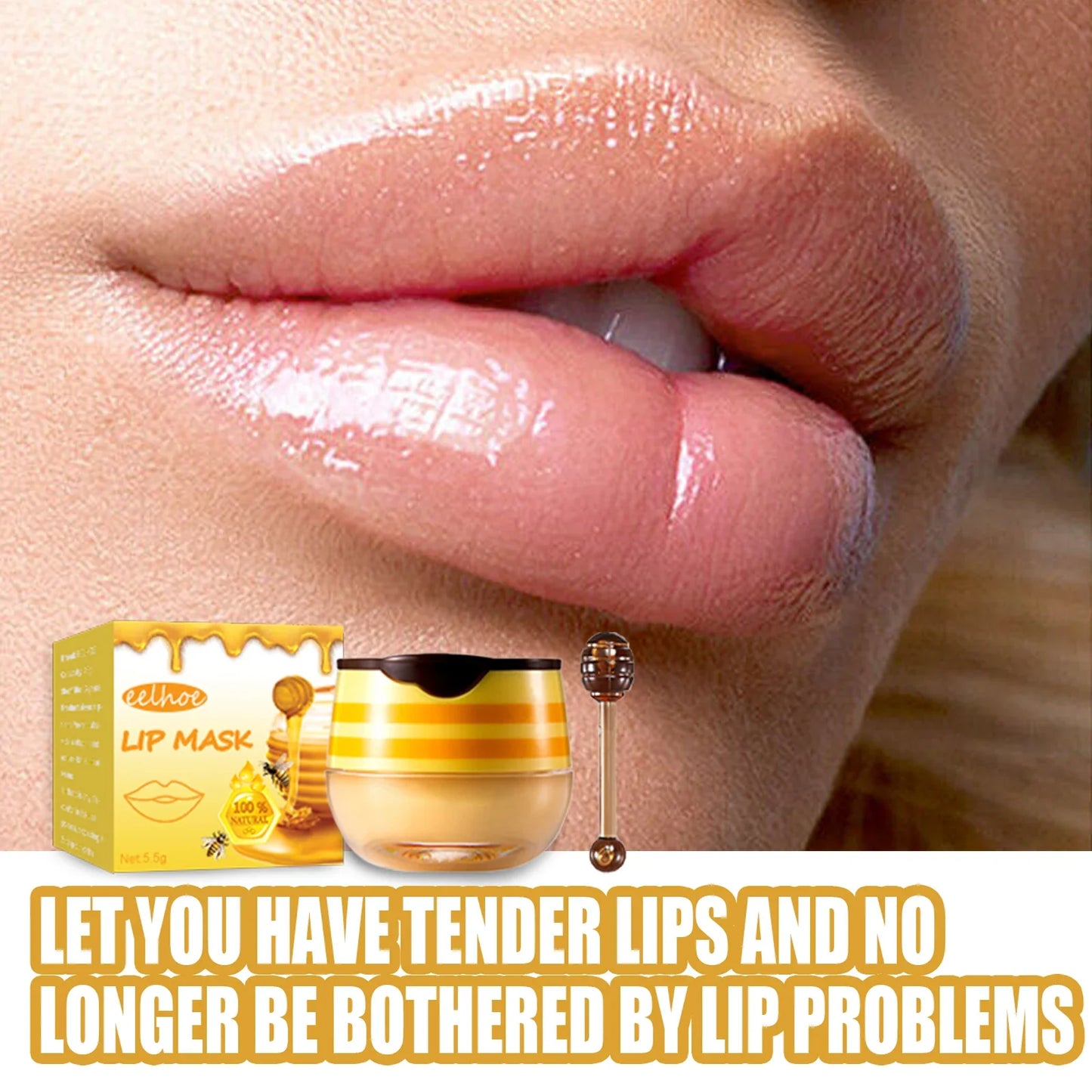 Eelhoe Honey Lip Mask – Moisturizing & Exfoliating Lip Care