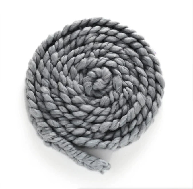 Chunky Merino Braid,2M Braid Basket Filler Newborn Photography Props Baby Accessories 신생아 사진 Newborn Acessórios Fotografia Baby Peaceful Pleasures Health and Wellness dark grey