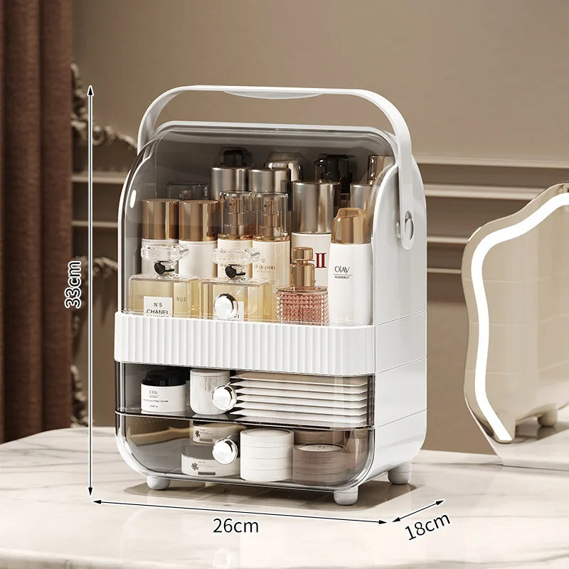 6-Layer Dustproof Desktop Organizer with Drawers | Makeup Storage