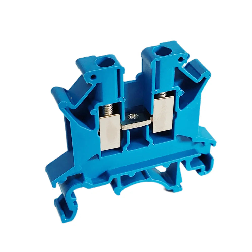 10/50/100PCS UK2.5B DIN Rail Terminal Block Screw Clamp Connector UK2.5 2.5mm² Cable Electrical Connector Peaceful Pleasures Health and Wellness UK2.5B-Blue 100PCS