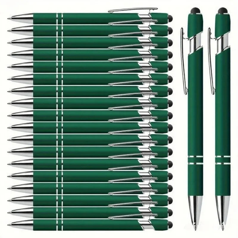 20 Personalized Ballpoint Pens with Stylus | Custom Pen Set