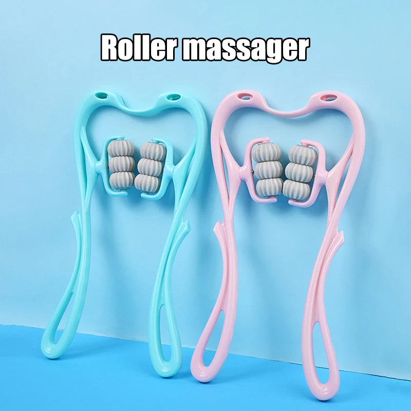 Cervical Neck Massager, Manual Neck Clamp Multifunctional Kneading Roller 6-Ball Shoulder And Neck Relaxation Massager Peaceful Pleasures Health and Wellness