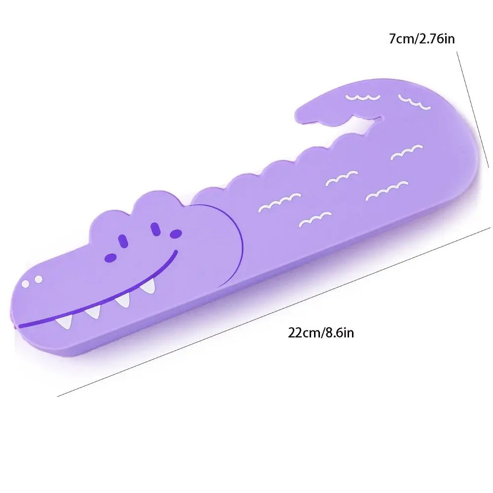 Multifunctional Crocodile Shape Pencil Case Large Capacity Cartoon Pen Pouch Silicone Waterproof Stationery Box Gift Peaceful Pleasures Health and Wellness