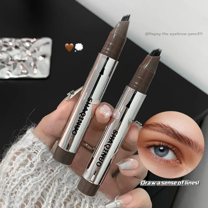 Waterproof Eyebrow Pen | Multi-Tip Hair-Like Strokes | 2 Colors