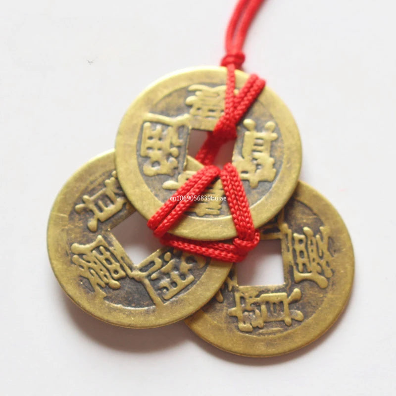 Chinese Feng Shui Copper Coin Charm | Wealth & Luck Pendant