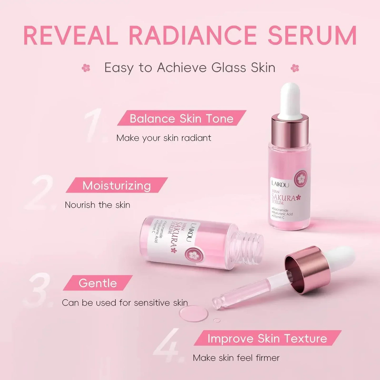 LAIKOU Sakura Face Serum – Pore Minimizing & Brightening 17ml