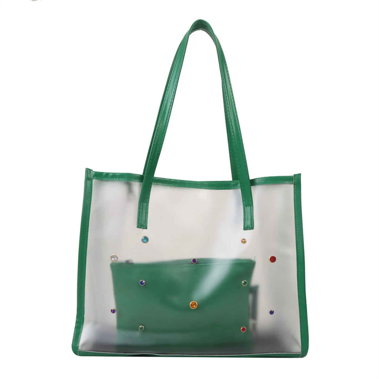 HOBBAGGO Clear Large Tote Bag – Waterproof PVC Beach Shoulder Bag