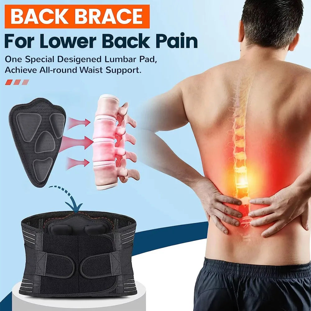 Back Brace for Men & Women - Lower Back Support Belt for Sciatica, Bulging Disc & Pelvic Pain Relief - Adjustable Lumbar Support Peaceful Pleasures Health and Wellness