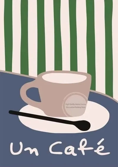 Retro Coffee Club Canvas Print Chic Food Beverage Beige Background Wall Art Posters for Modern Living Room Bedroom Home Decor Peaceful Pleasures Health and Wellness 7 30x40cm Unframed