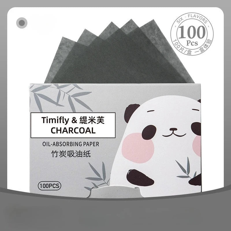 100 Pieces Fragrance Facial Oil-absorbing Paper for T-zone Oil Control Peaceful Pleasures Health and Wellness bamboo charcoal