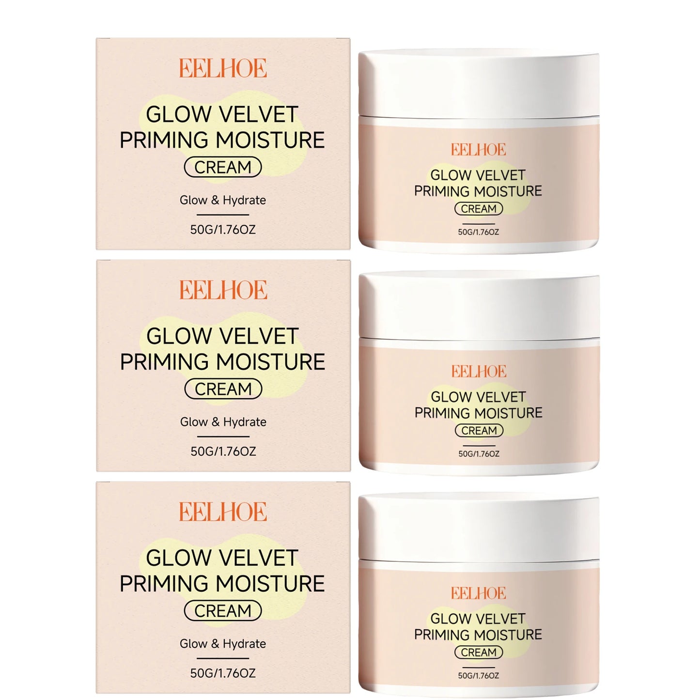 EELHOE Pre-Makeup Moisturizing Cream | Primer & Foundation Base Makeup Primer Cream Peaceful Pleasures Health and Wellness 3 x 50g Boxed