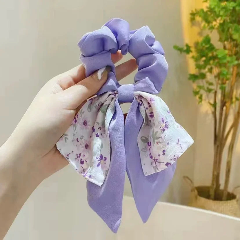 Broken Flower Bow Large Intestine Headband Womens Summer Headband Hair Rope Peaceful Pleasures Health and Wellness purple