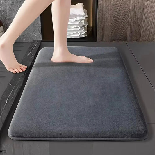 Absorbent Floor Mat Bath Anti Slip Coral Velvet Bathroom Door Peaceful Pleasures Health and Wellness