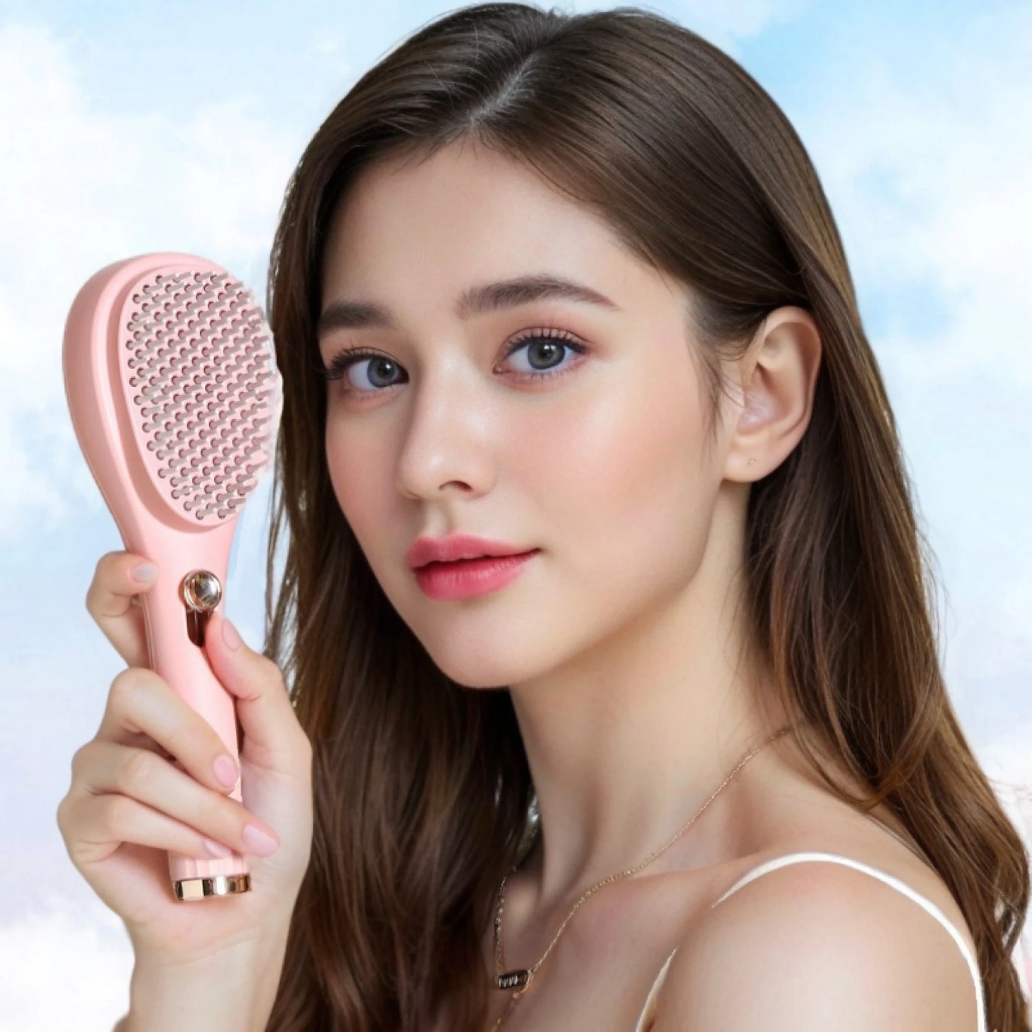 Self-Cleaning Retractable Hair Brush – Anti-Static Massage