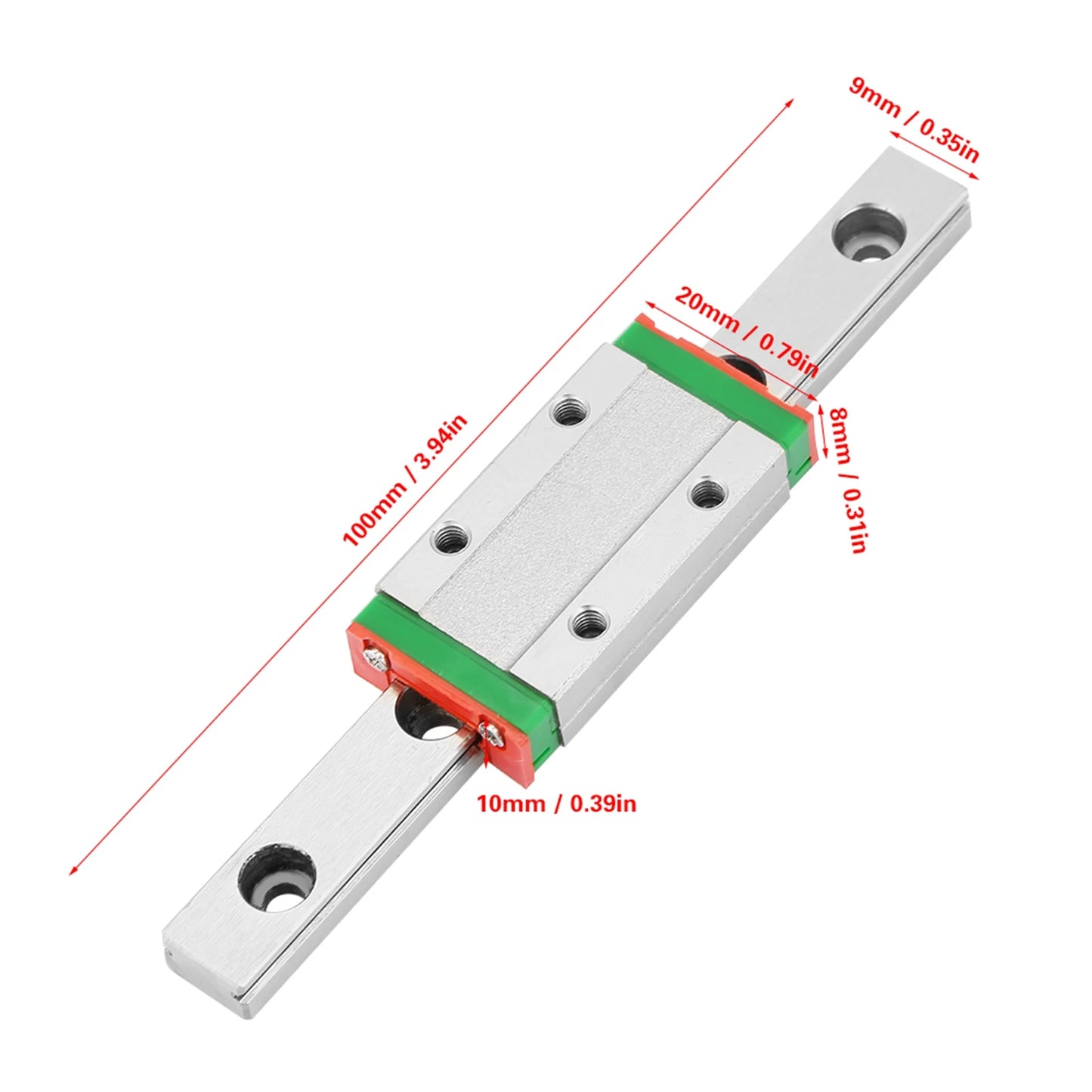 100mm MGN9H Miniature Linear Rail Rail 9mm Width Slide Block Linear Rail Linear Motion Rail Linear Rail Carriage Peaceful Pleasures Health and Wellness