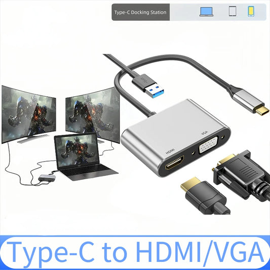 USB C To HDMI-Compatible VGA Type-C Digital AV Multiport Adapter Thunderbolt 3 Converter To 4K 1080P Fast Charging for MacBook Peaceful Pleasures Health and Wellness