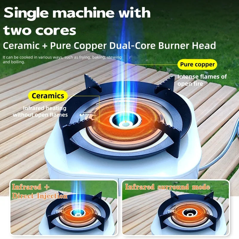 Outdoor portable gas stove, infrared energy-saving intense flame, wind-proof, detachable cartridge type stove, camping hot pot Peaceful Pleasures Health and Wellness