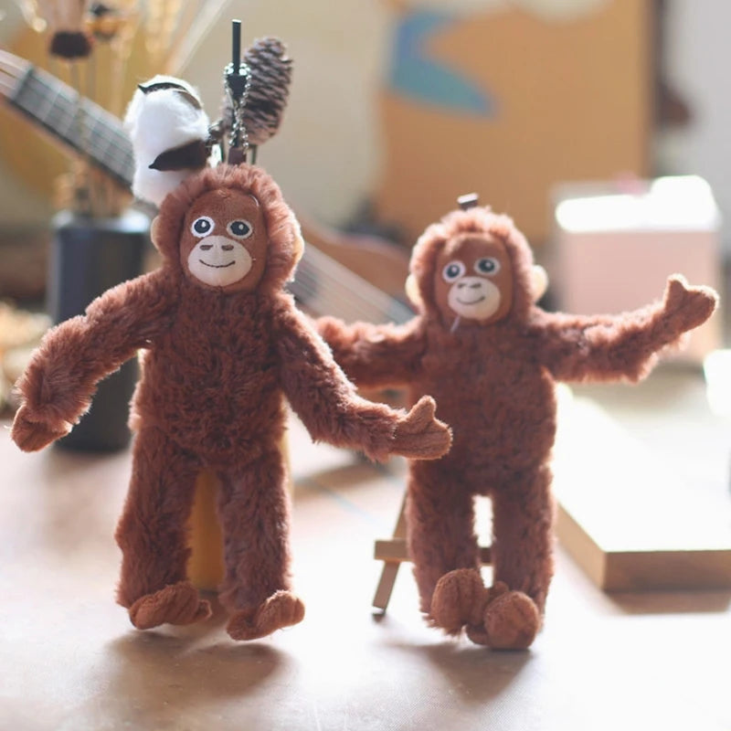 Gorilla Plush Keychain | Stuffed Monkey Doll Backpack Pendant Gift