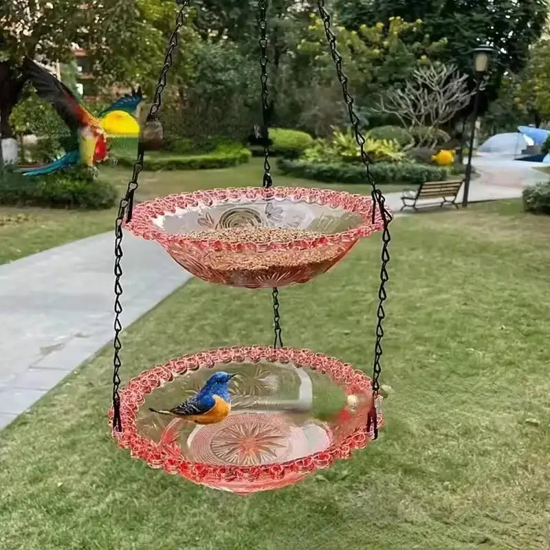 Flower-Shaped Hanging Bird Feeder & Birdbath | Garden Decor