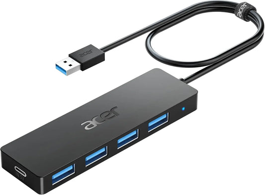 4-Port USB 3.0 Hub with Type-C Power, High-Speed Data Transfer for Laptops and PCs (2ft Cable) Peaceful Pleasures Health and Wellness United States