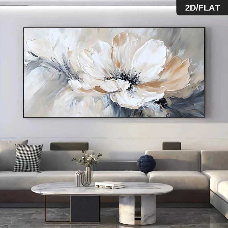 Large Abstract Floral Canvas Wall Art – Modern Vintage Flower Print Canvas Wall Art Peaceful Pleasures Health and Wellness