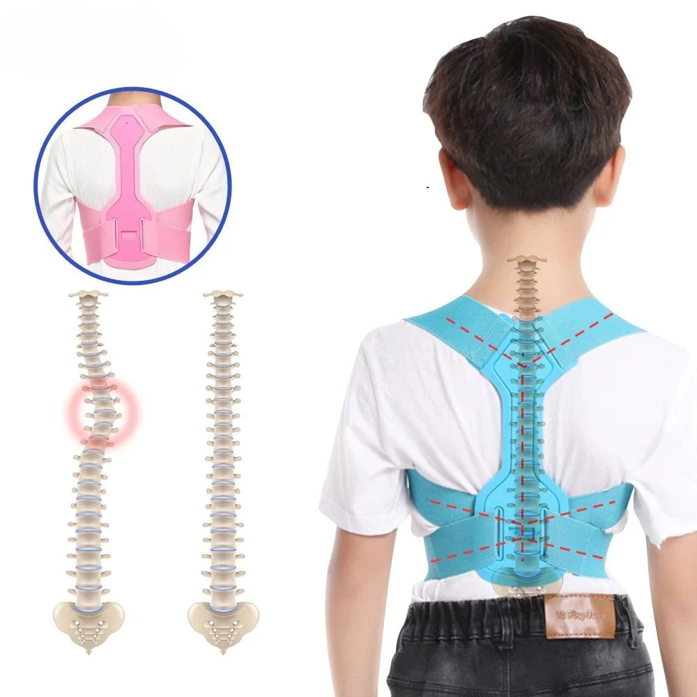 Children Adjustable Posture Corrector Back Support Boys Girls Shoulder Belt Rectify Straighten Correction Pain Relief Beauty Kid Peaceful Pleasures Health and Wellness