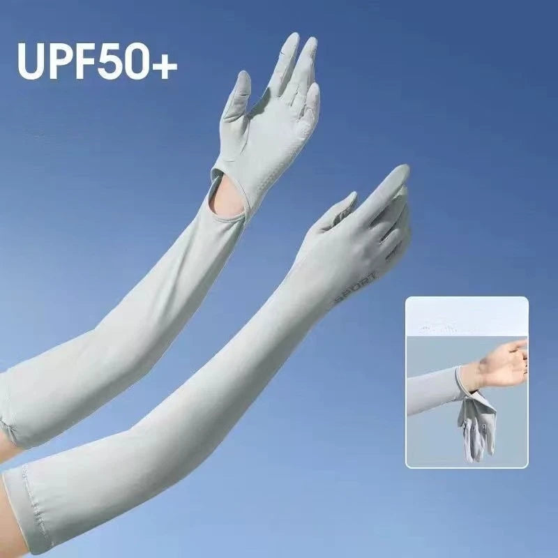 Ice Silk UPF 50+ UV Sun Arm Sleeves | Women's Driving Gloves
