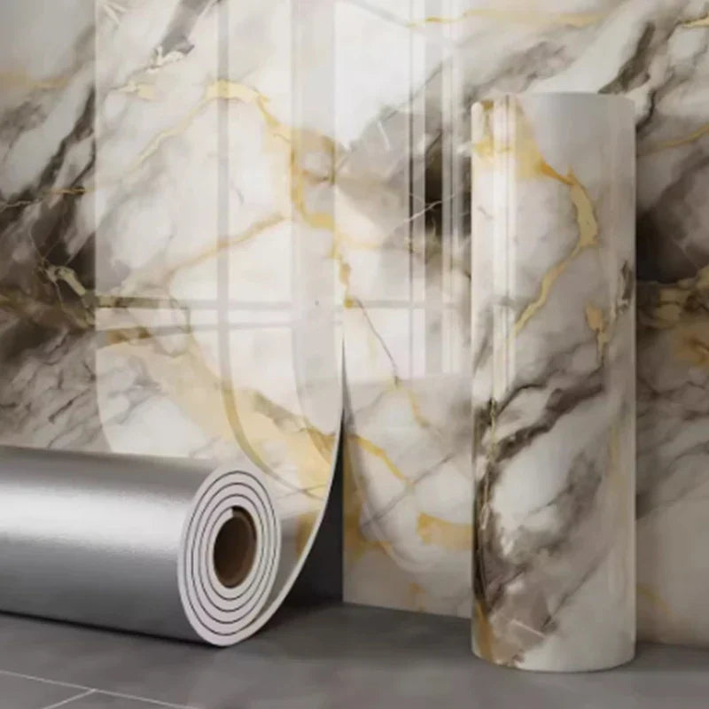 Marble Tile Peel & Stick Wallpaper – Waterproof Foam Wall Sticker