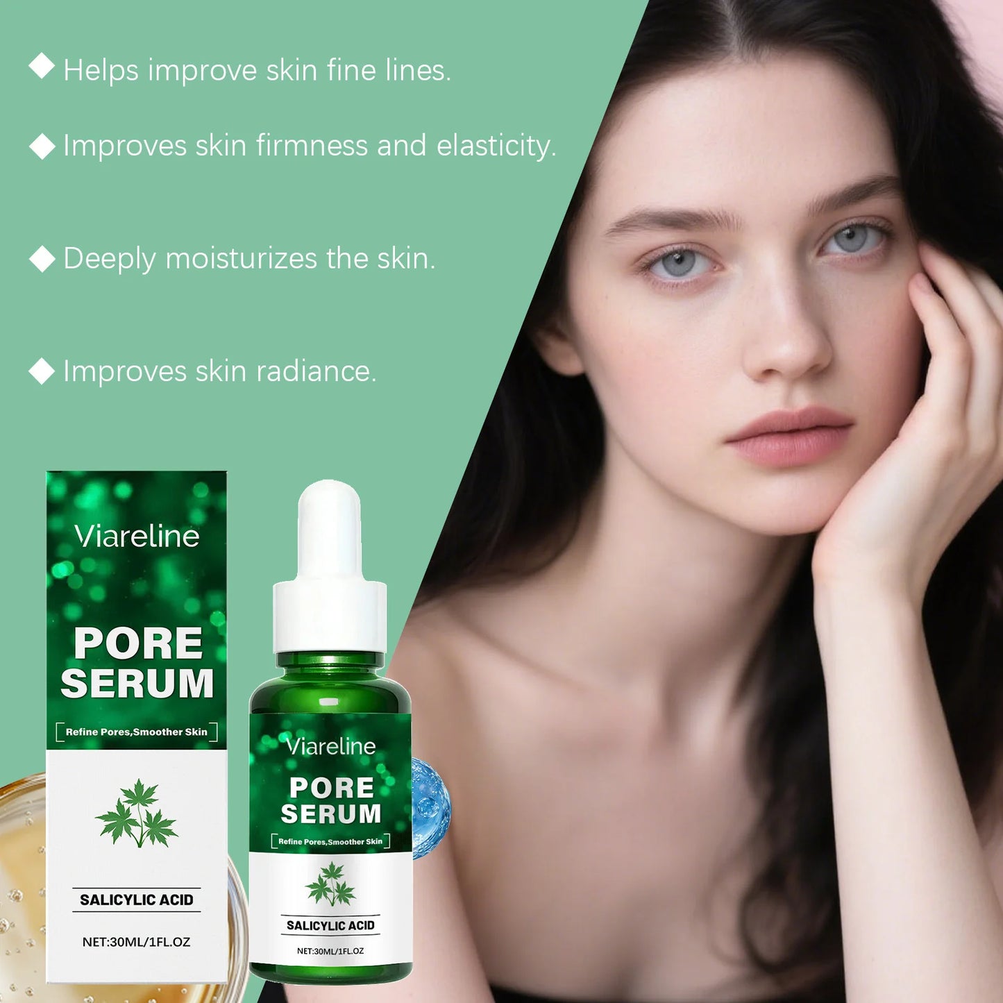 Salicylic Acid Essence Acne Treatment Shrink Pores Improve Roughness Oil Control Smoothing Brightening Rejuvenating Facial Serum Peaceful Pleasures Health and Wellness