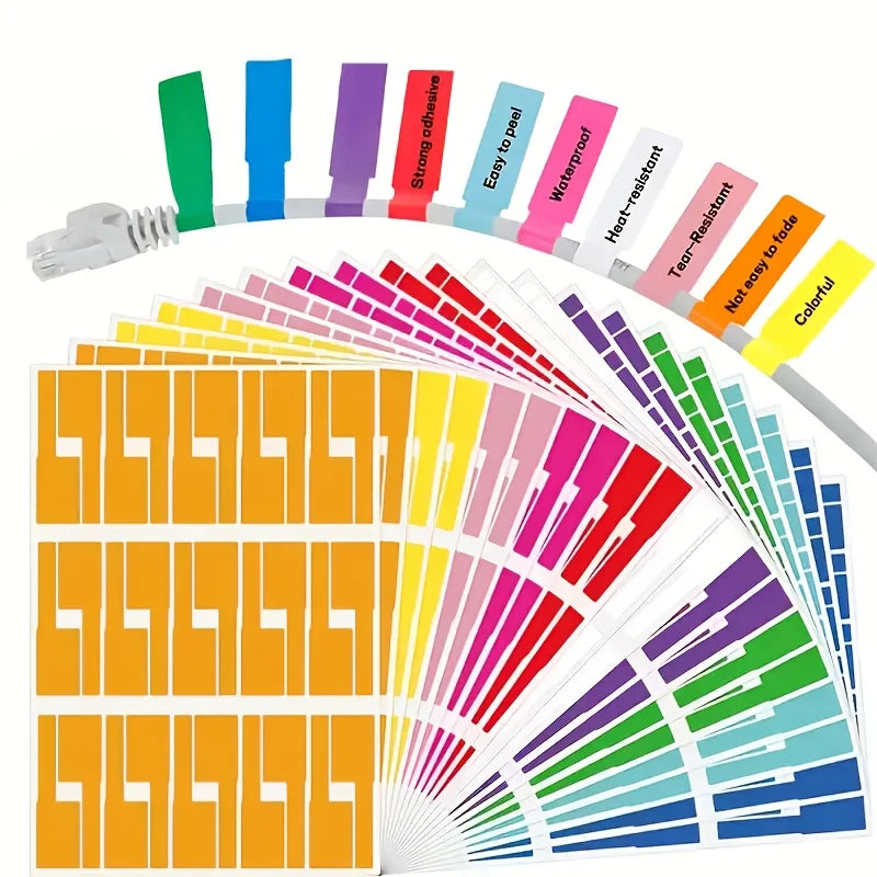 Self-adhesive Cable Labels Colorful Waterproof Wire Marking Ties