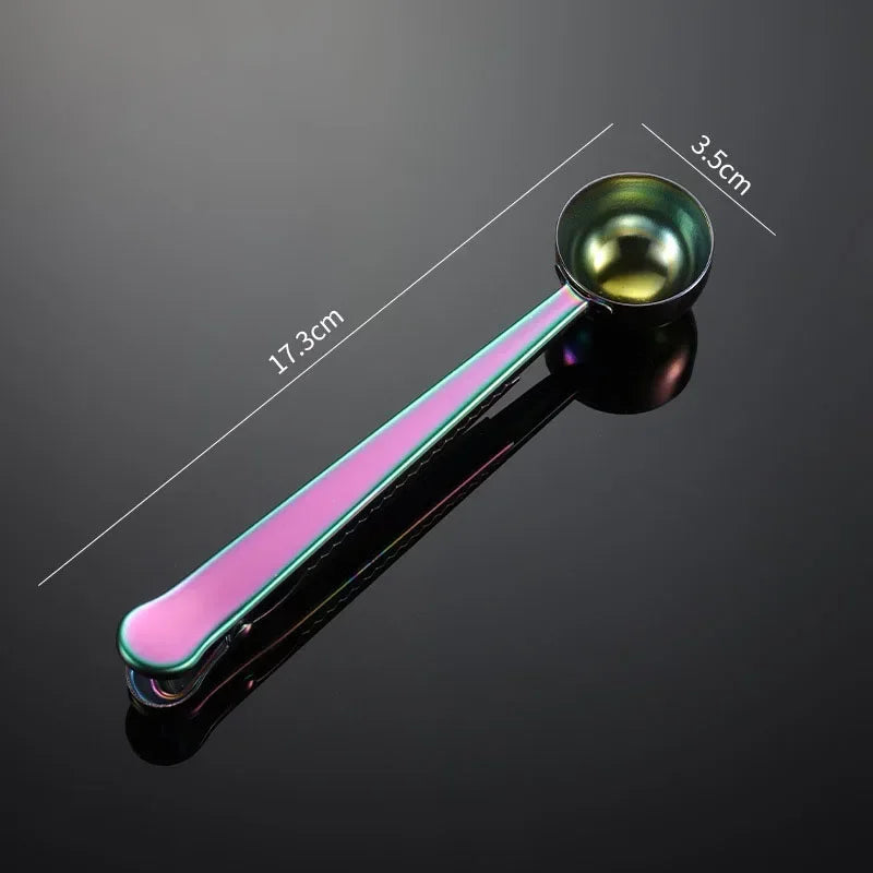 Stainless Steel Coffee Measuring Spoon with Bag Clip