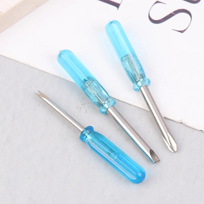10Pcs Mini Screwdriver Blue Handle Mini Phillips Screwdriver Set Cross/Horizontal Head Precision Repair Tools Electronics Tools Peaceful Pleasures Health and Wellness