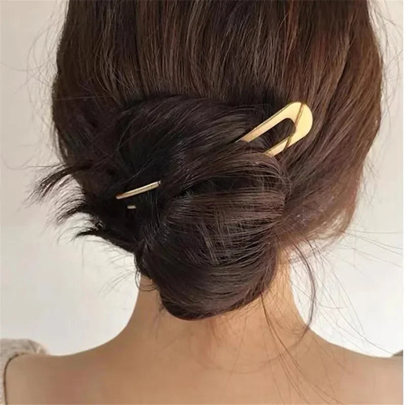 U-shaped Hairpin Fashionable Simple Metal Bun Hair Accessory Exquisite Elegant and Modern High-end Hairpin Hair Accessory New Peaceful Pleasures Health and Wellness