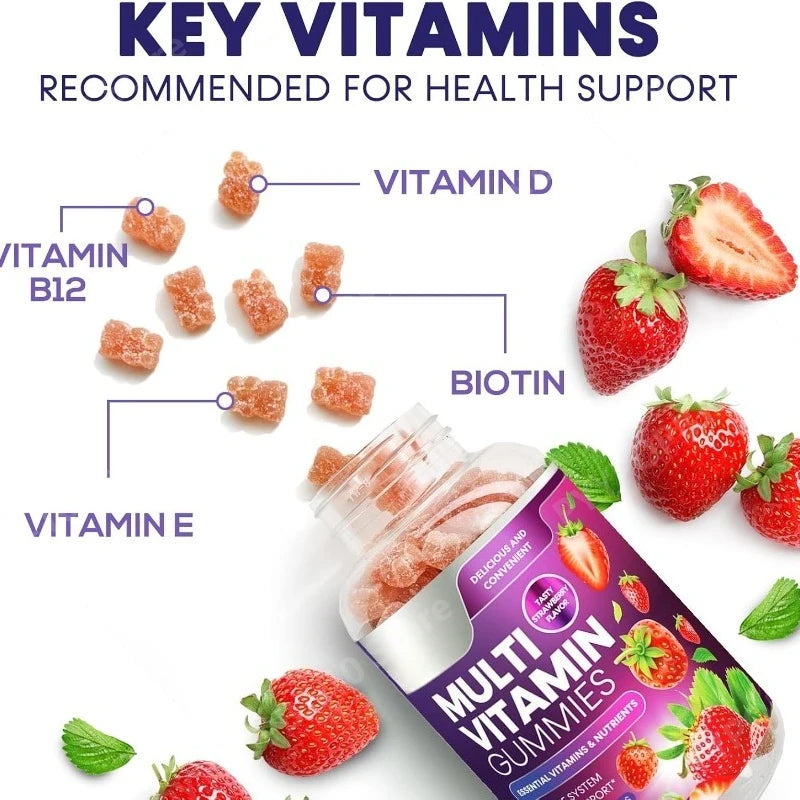 Adult Multivitamin Gummies – Vitamins A, C, D & B12 | 90 Count