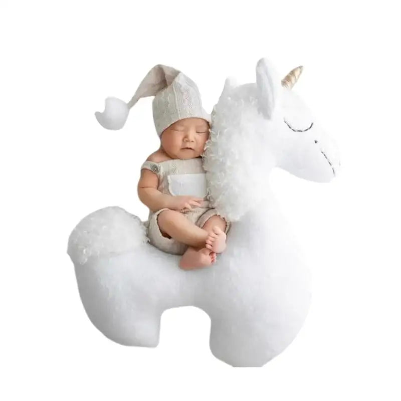Unicorn Newborn Posing Pillow Photo Prop | Soft PP Cotton 0–6M