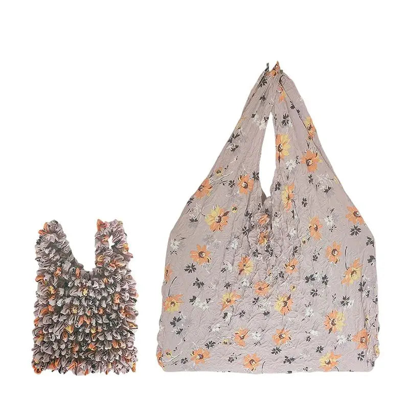 Foldable Pleated Stretch Shopping Bag | Large Capacity Tote
