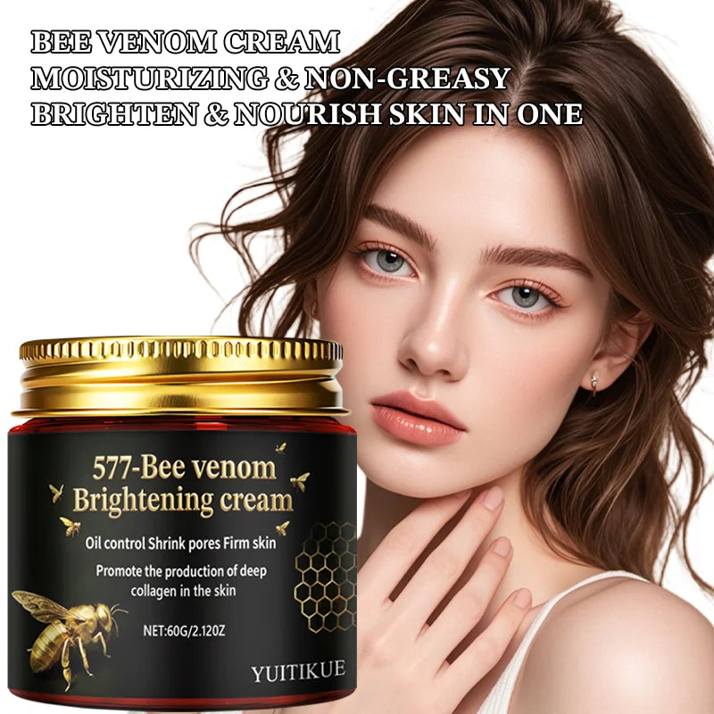 YUITIKUE 577 Bee Venom Brightening Cream 60g Oil Control, Pore Shrinking & Firming for Collagen Boost & Glowing Skin Peaceful Pleasures Health and Wellness