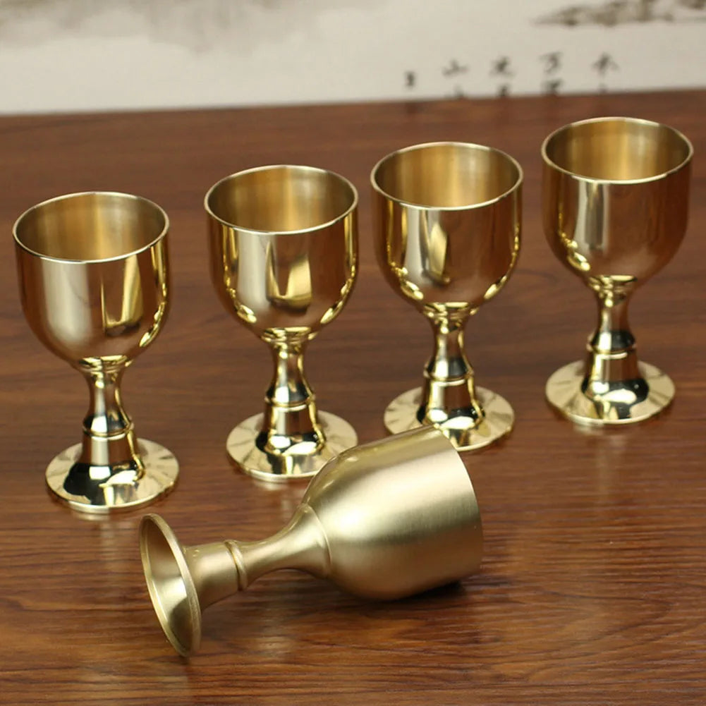 Vintage Brass Wine Glass Drinking Liquor Tumbler Cup Mug Party Bar