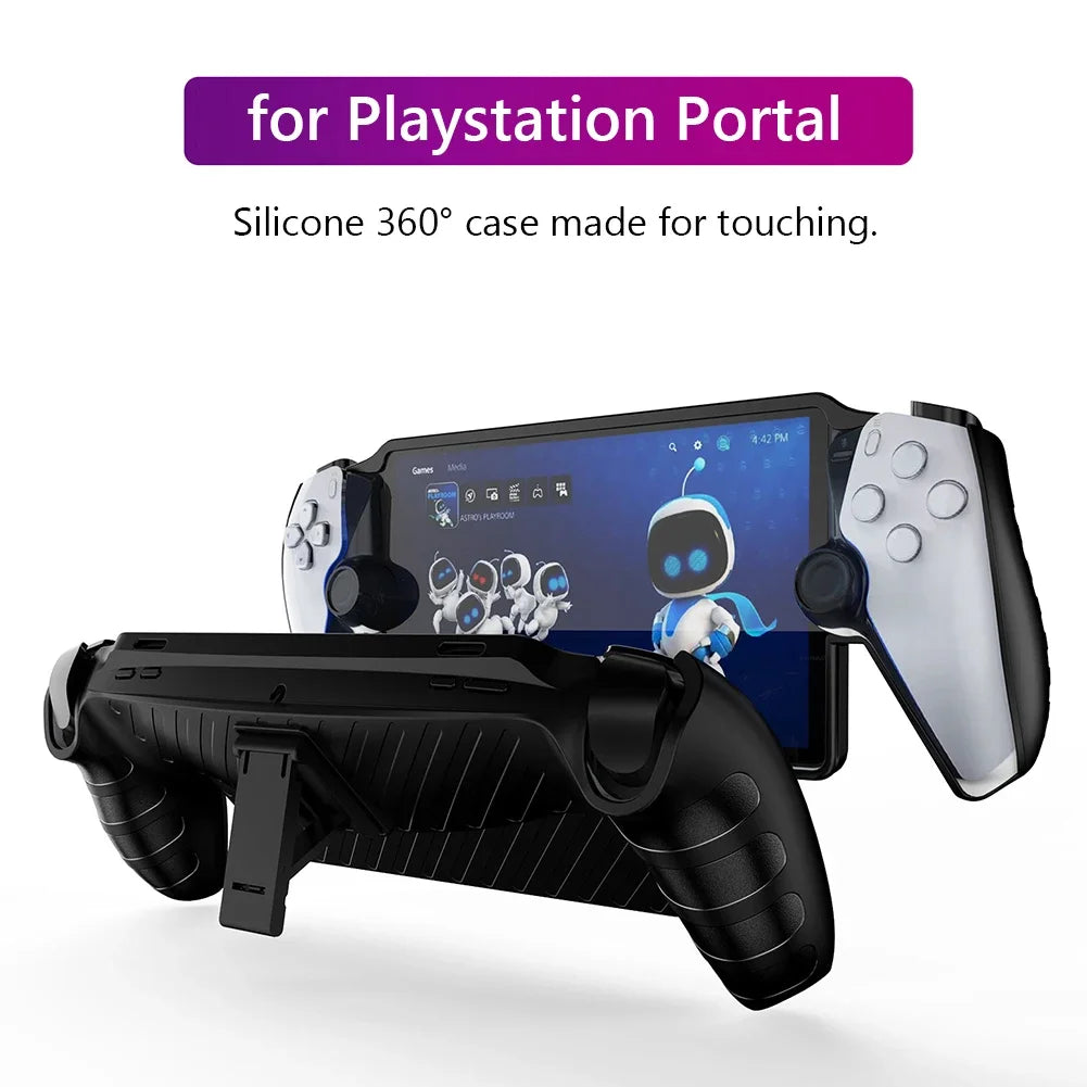 For Playstation Portal Gaming Console Controller Protector Cover Case with Stand TPU Sleeve Skin Game Machine Grip Shell Case Peaceful Pleasures Health and Wellness
