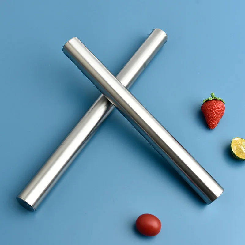 Stainless Steel Embossed Rolling Pin | 3 Sizes – Patterned Dough Roller for Pizza, Pastry & Cookies